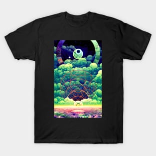 Abstract Geometric Watercolor Cloudscape T-Shirt